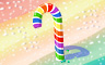 Small Rainbow Candy Cane Badge - Solitaire Gardens Small Rainbow Candy Cane Badge - Solitaire Gardens