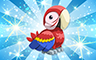 Diamond Macaw Badge - Poppit! Bingo Diamond Macaw Badge - Poppit! Bingo