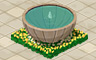 Fountain With Yellow Flowers Badge - Solitaire Gardens Fountain With Yellow Flowers Badge - Solitaire Gardens