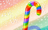 Large Rainbow Candy Cane Badge - Solitaire Gardens Large Rainbow Candy Cane Badge - Solitaire Gardens
