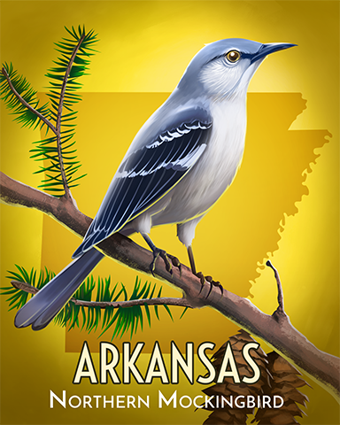 Arkansas Northern Mockingbird Badge - Poppit!™ HD Arkansas Northern Mockingbird Badge - Poppit!™ HD