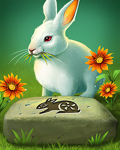 White Rabbit Badge - Mahjong Garden HD White Rabbit Badge - Mahjong Garden HD