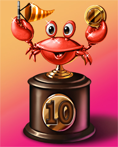 Crab Cup Lap 10 Badge - Trizzle Crab Cup Lap 10 Badge - Trizzle