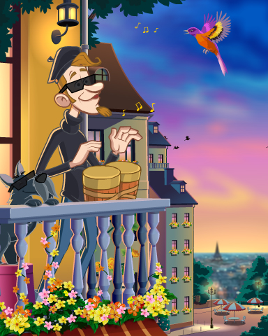 Balcony Birds Badge - Canasta HD Balcony Birds Badge - Canasta HD
