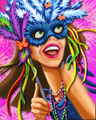 Feathered Mask Badge - Blackjack Carnival Feathered Mask Badge - Blackjack Carnival