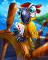 Parrot Commander Badge - Thousand Island Solitaire Parrot Commander Badge - Thousand Island Solitaire