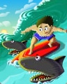 Jumpin' The Shark Badge - Ride The Tide Jumpin' The Shark Badge - Ride The Tide