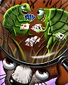 Fleas Playing Spades Badge - Spades Fleas Playing Spades Badge - Spades