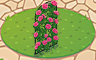 Black Iron Trellis With Pink Roses Badge - Solitaire Gardens Black Iron Trellis With Pink Roses Badge - Solitaire Gardens