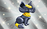 Silver Cat Statue Badge - Poppit! Bingo Silver Cat Statue Badge - Poppit! Bingo