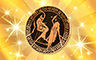 Gold Athenian Plates Badge - Poppit! Bingo Gold Athenian Plates Badge - Poppit! Bingo