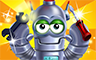 Gold Robot Badge - Poppit! Party Gold Robot Badge - Poppit! Party