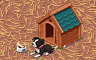 Doghouse With Dog Badge - Solitaire Gardens Doghouse With Dog Badge - Solitaire Gardens