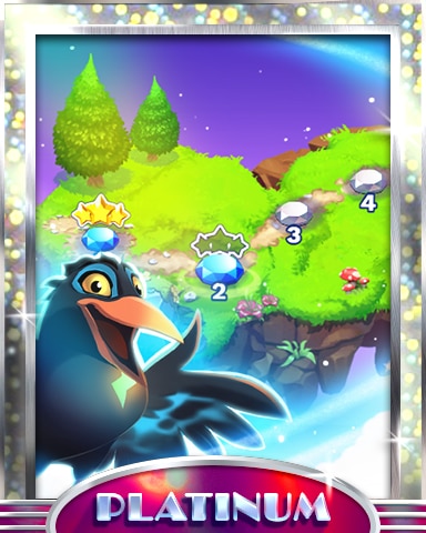 Islands In The Sky Platinum Badge - Bejeweled Stars Islands In The Sky Platinum Badge - Bejeweled Stars