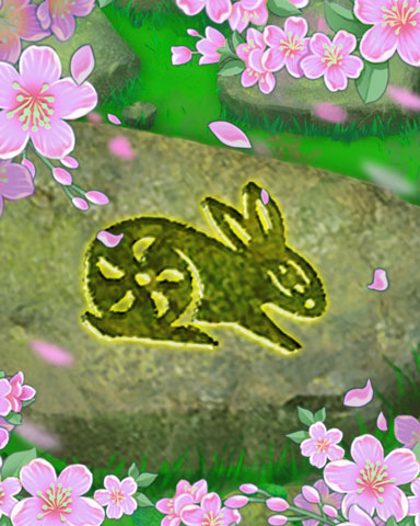 Spring Stone Rabbit Badge - Sweet Tooth Town Spring Stone Rabbit Badge - Sweet Tooth Town