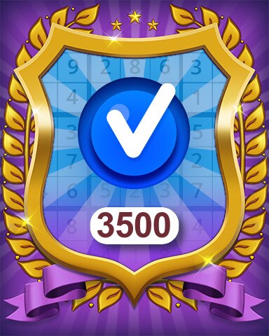 Beginner 3500 Puzzles Badge - Pogo&trade; Daily Sudoku