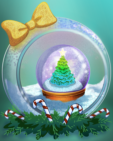 Glittering Snowglobe Badge - Claire Hart Classic Glittering Snowglobe Badge - Claire Hart Classic