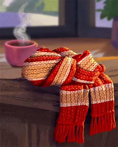 Wool Scarf Cozy Chalet Badge - Jungle Gin HD