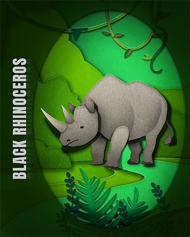 Black Rhinoceros Endangered Animals Badge - Merge Academy Black Rhinoceros Endangered Animals Badge - Merge Academy