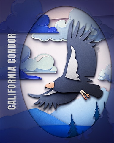 California Condor Endangered Animals Badge - Bejeweled Stars California Condor Endangered Animals Badge - Bejeweled Stars