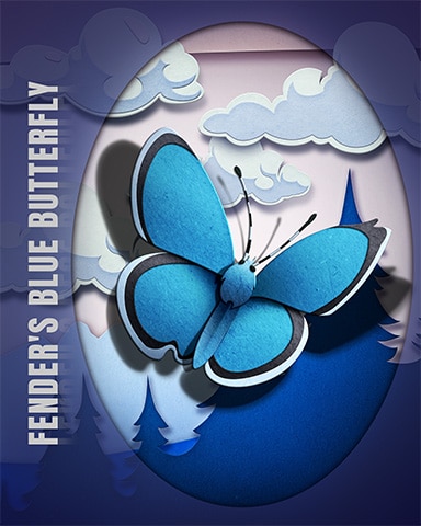 Fender's Blue Butterfly Endangered Animals Badge - Mahjong Safari HD Fender's Blue Butterfly Endangered Animals Badge - Mahjong Safari HD