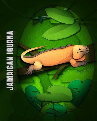 Jamaican Iguana Endangered Animals Badge - Garden Blast