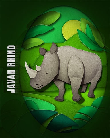 Javan Rhino Endangered Animals Badge - First Class Solitaire HD Javan Rhino Endangered Animals Badge - First Class Solitaire HD