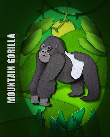 Mountain Gorilla Endangered Animals Badge - Snowbird Solitaire Mountain Gorilla Endangered Animals Badge - Snowbird Solitaire