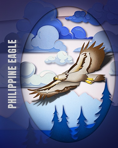 Phillipine Eagle Endangered Animals Badge - Rainy Day Spider Solitaire HD