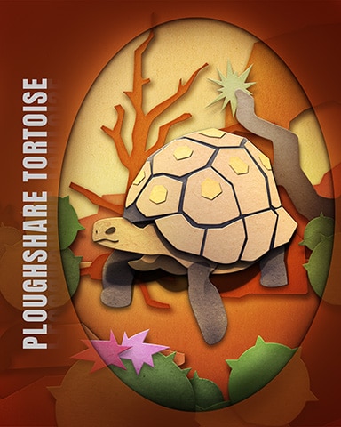 Ploughshare Tortoise Endangered Animals Badge - First Class Solitaire HD Ploughshare Tortoise Endangered Animals Badge - First Class Solitaire HD