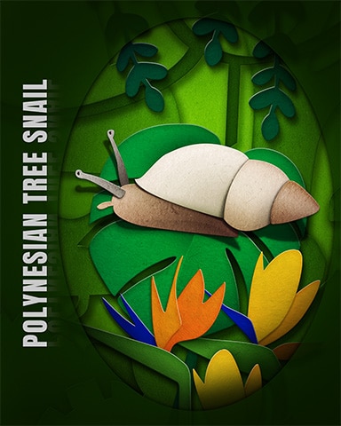 Polynesian Tree Snail Endangered Animals Badge - Jigsaw Treasure Hunter HD