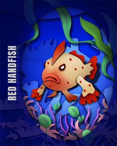 Red Handfish Endangered Animals Badge - Aces Up! HD