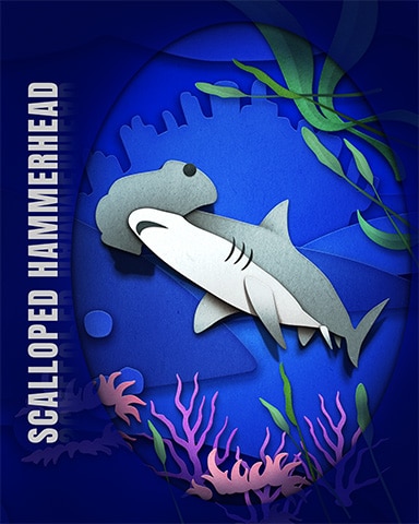 Scalloped Hammerhead Endangered Animals Badge - Dice City Roller HD Scalloped Hammerhead Endangered Animals Badge - Dice City Roller HD