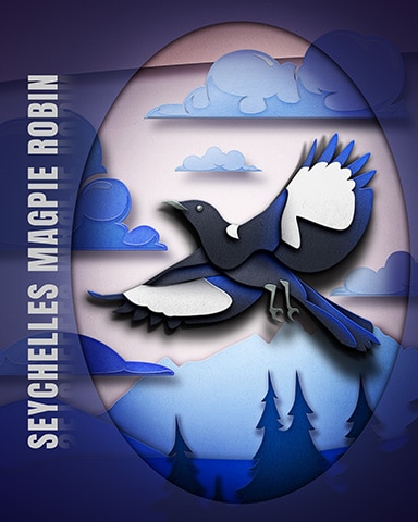 Seychelles Magpie Robin Endangered Animals Badge - World Class Solitaire HD Seychelles Magpie Robin Endangered Animals Badge - World Class Solitaire HD