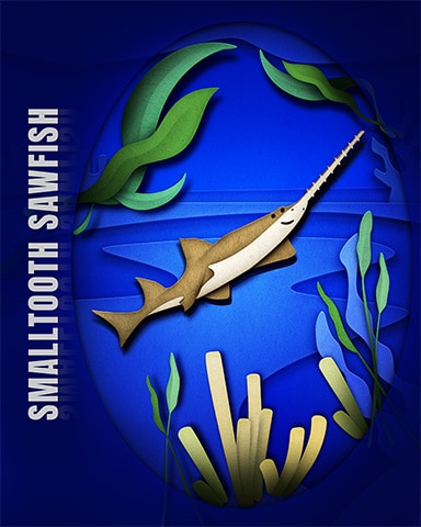 Smalltooth Sawfish Endangered Animals Badge - First Class Solitaire HD