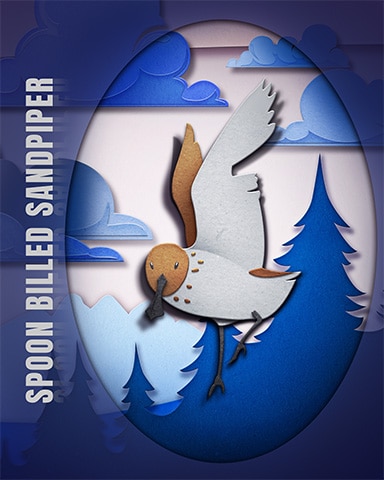 Spoon Billed Sandpiper Endangered Animals Badge - Aces Up! HD