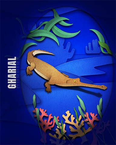 Gharial Endangered Animals Badge - Mahjong Sanctuary