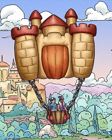 Castle Hot Air Balloons Badge - Garden Blast Castle Hot Air Balloons Badge - Garden Blast
