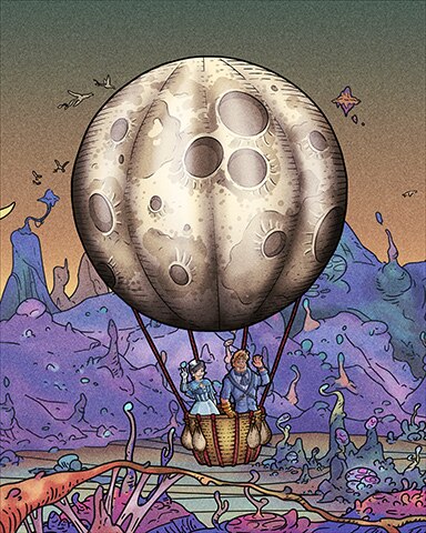 Moon Hot Air Balloons Badge - First Class Solitaire HD Moon Hot Air Balloons Badge - First Class Solitaire HD