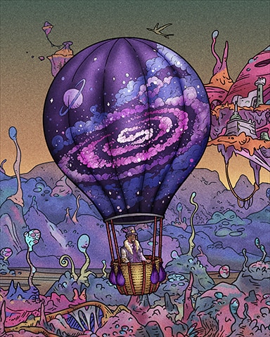 Universe Hot Air Balloons Badge - Word Whomp HD