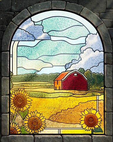 Soothing Fields Stained Glass Badge - Canasta HD Soothing Fields Stained Glass Badge - Canasta HD