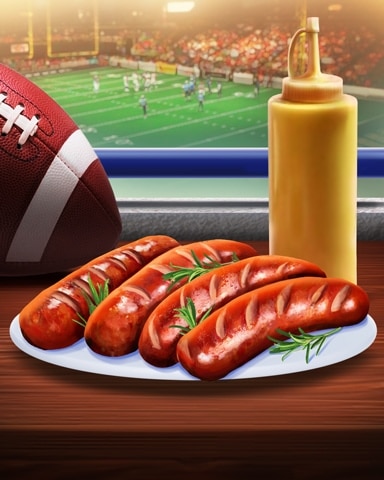 Grilled Sausage Tailgating Foods Badge - Tri-Peaks Solitaire HD Grilled Sausage Tailgating Foods Badge - Tri-Peaks Solitaire HD