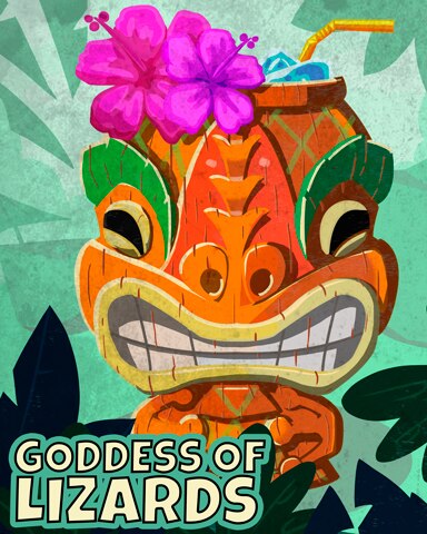 Wooden Lizard Goddess Badge - Spades HD Wooden Lizard Goddess Badge - Spades HD