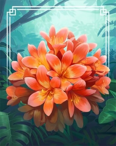 Bush Lily Tropical Flowers Badge - Mahjong Garden HD Bush Lily Tropical Flowers Badge - Mahjong Garden HD