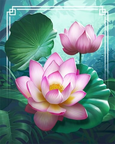 Sacred Lotus Tropical Flowers Badge - Spades HD Sacred Lotus Tropical Flowers Badge - Spades HD