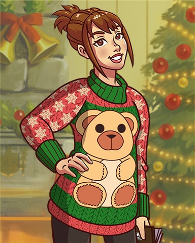 Teddy Bear Amy Ugly Sweaters Badge - Pogo™ Slots Teddy Bear Amy Ugly Sweaters Badge - Pogo™ Slots