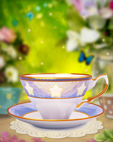 Cloudy Stars Teacup Badge - Bejeweled Stars Cloudy Stars Teacup Badge - Bejeweled Stars