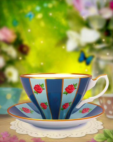 Red Rose Teacup Badge - Claire Hart Classic Red Rose Teacup Badge - Claire Hart Classic