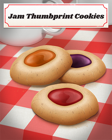 Jam Thumbprint Cookies Badge - Mahjong Garden HD Jam Thumbprint Cookies Badge - Mahjong Garden HD