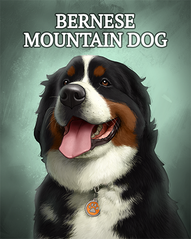 Bernese Mountain Dog Badge - Mahjong Escape Bernese Mountain Dog Badge - Mahjong Escape